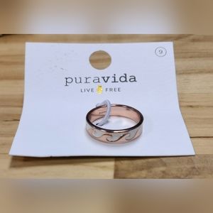 PURA VIDA REVERSIBLE ENAMEL WAVE RING SIZE 9